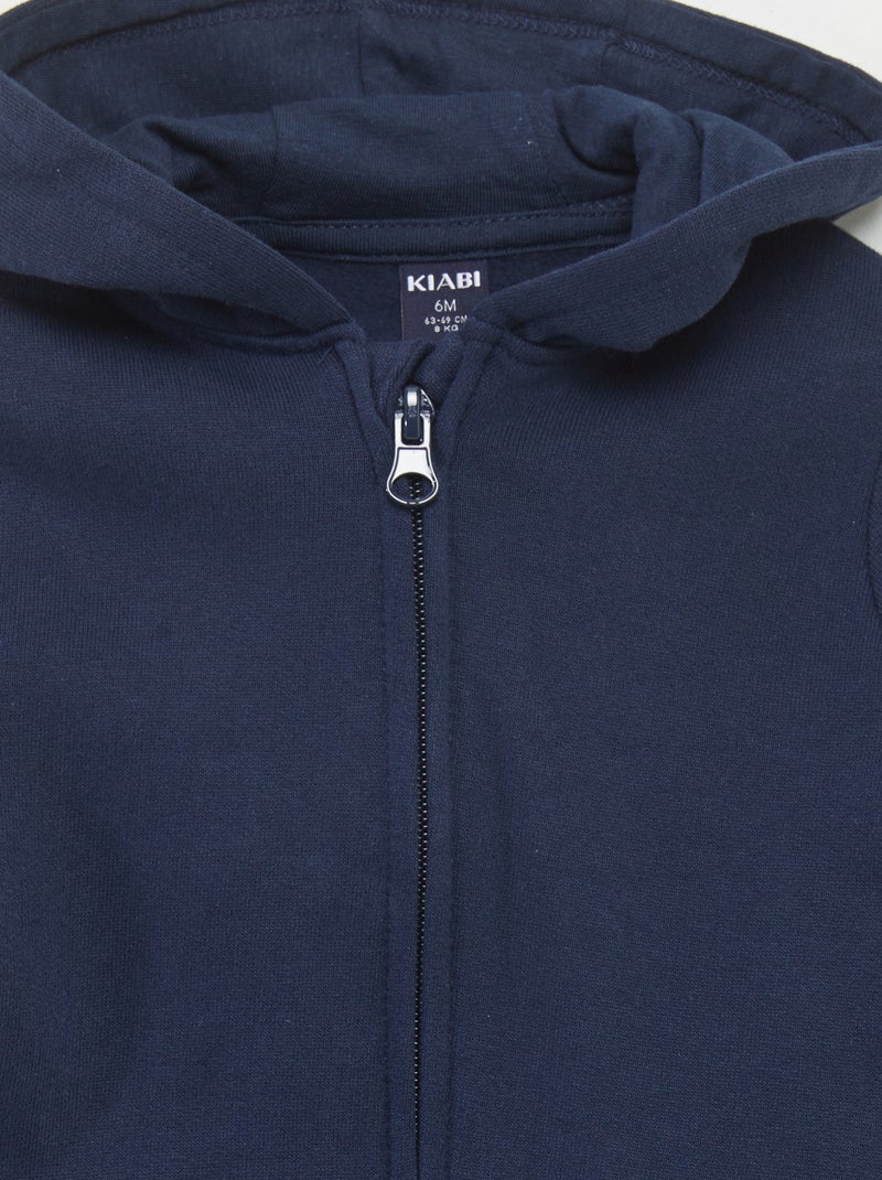 Hoodie met rits ZWART - Kiabi