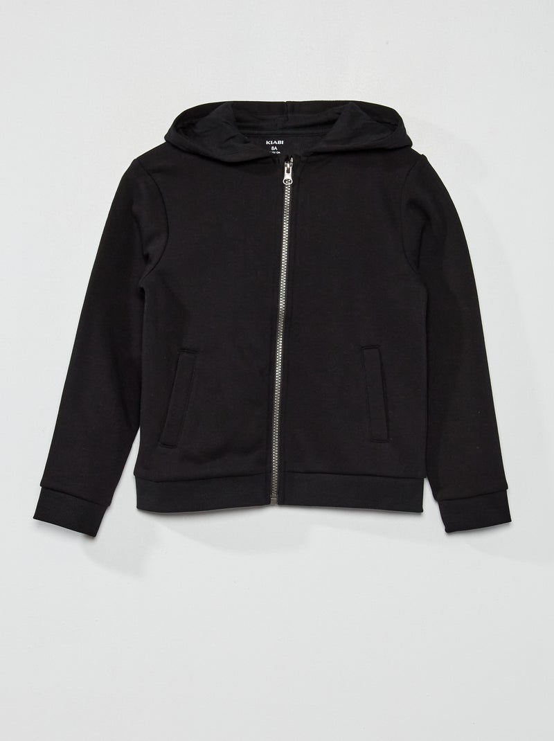 Hoodie met rits zwart - Kiabi