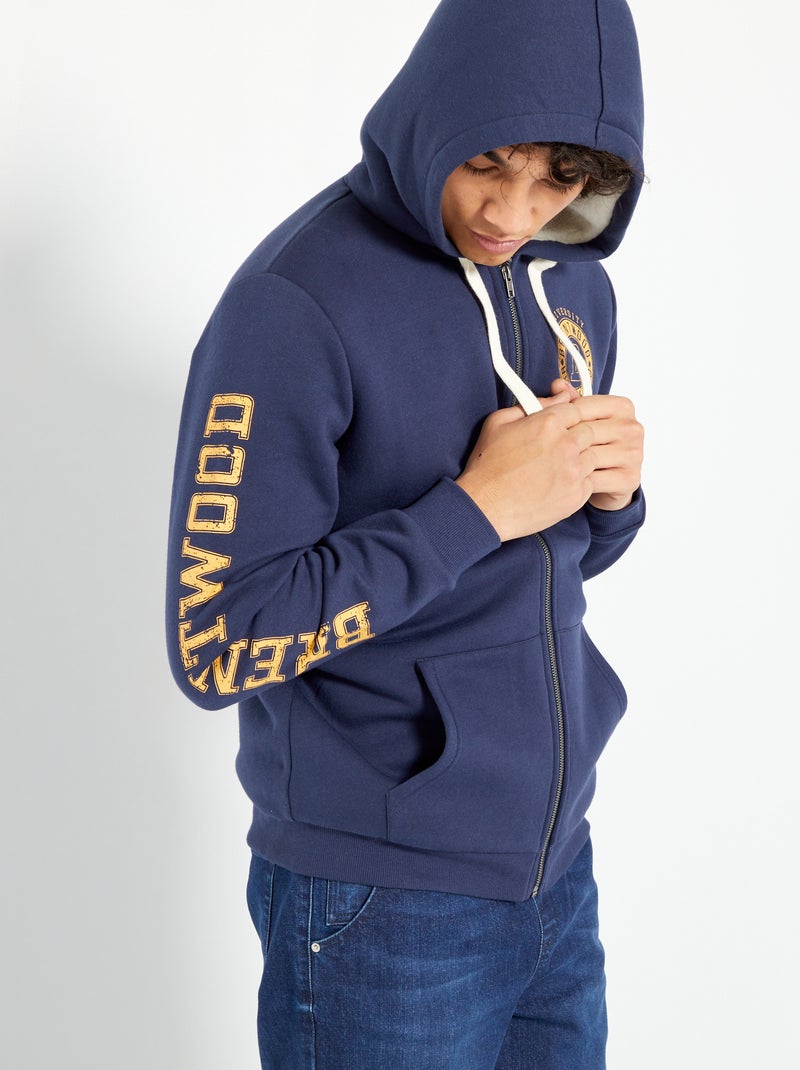 Hoodie met rits ZWART - Kiabi