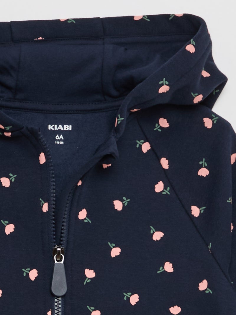 Hoodie met ritssluiting en magneetsluiting - gemakkelijk aan te trekken collectie Blauw - Kiabi