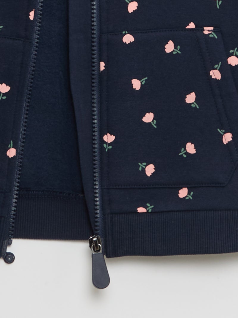 Hoodie met ritssluiting en magneetsluiting - gemakkelijk aan te trekken collectie Blauw - Kiabi