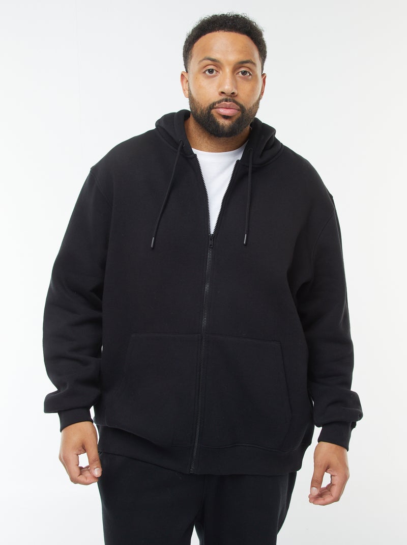 Hoodie met ritssluiting zwart - Kiabi