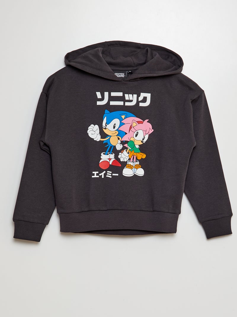 Hoodie met Sonic/SEGA-print ZWART - Kiabi