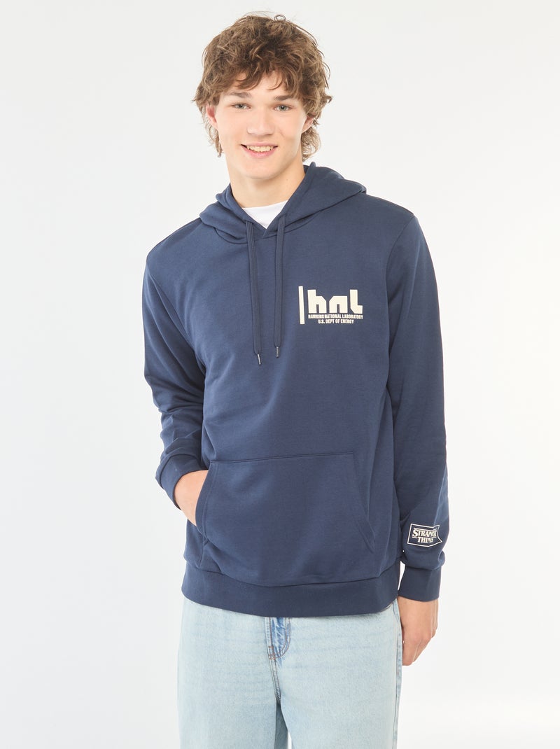 Hoodie met Stranger Things-print voor en achter Blauw - Kiabi
