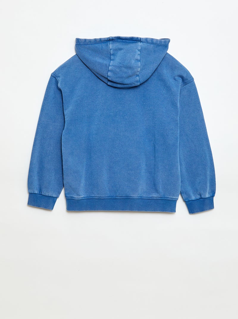 Hoodie met verwassen effect Blauw - Kiabi