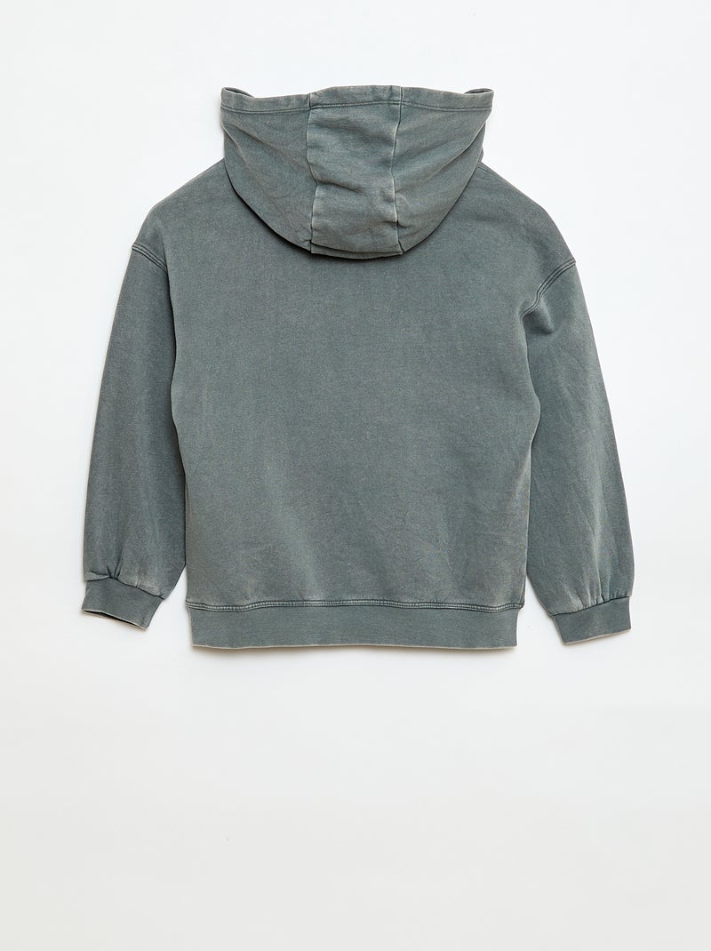 Hoodie met verwassen effect Grijs - Kiabi