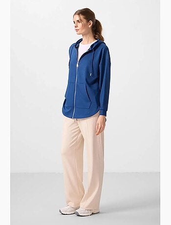 Hoodie tunique long oversize à capuche et zip tommy