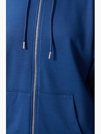 Hoodie tunique long oversize à capuche et zip tommy