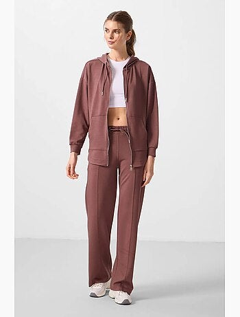 Hoodie tunique long oversize à capuche et zip tommy
