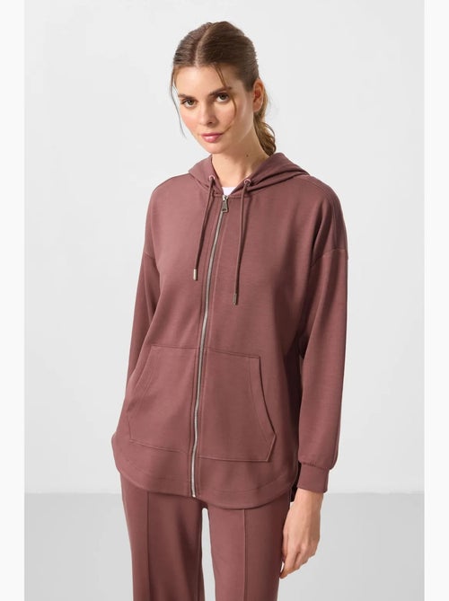 Hoodie tunique long oversize à capuche et zip tommy - Kiabi Hoodie tunique long oversize à capuche et zip tommy - Kiabi