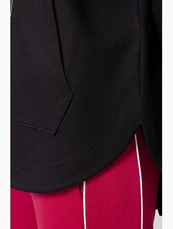 Hoodie tunique long oversize à capuche et zip tommy