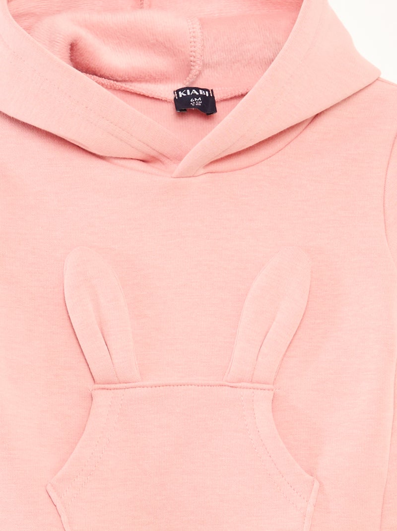 Hoodie van fleece met konijndetail Rose - Kiabi