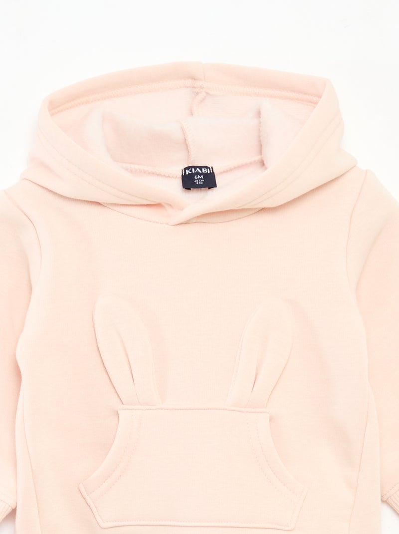 Hoodie van fleece met konijndetail Rose - Kiabi