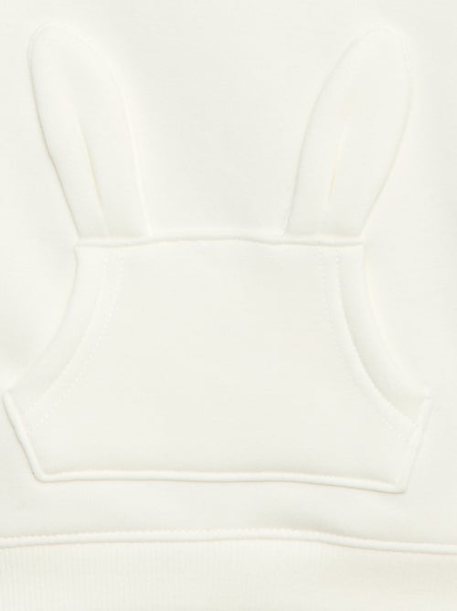 Hoodie van fleece met konijndetail - Kiabi