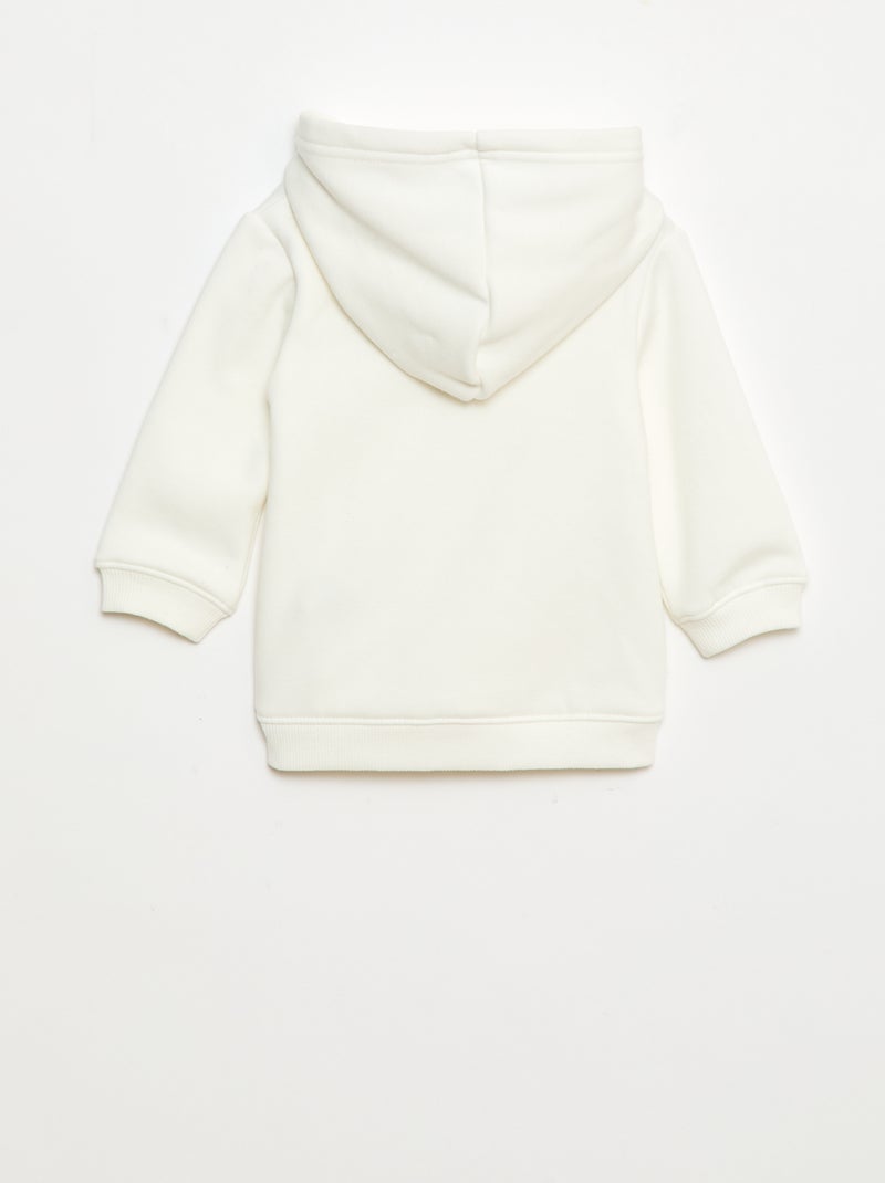 Hoodie van fleece met konijndetail Wit - Kiabi