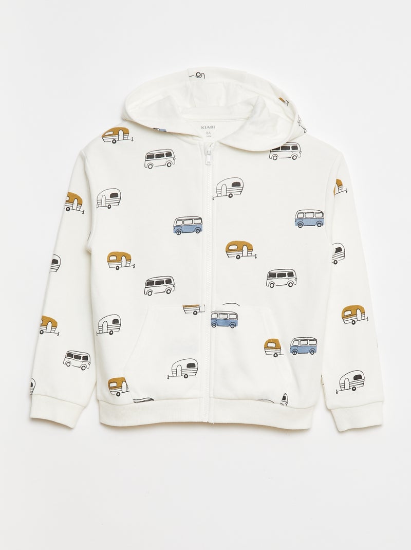 Hoodie van french terry met print Wit - Kiabi