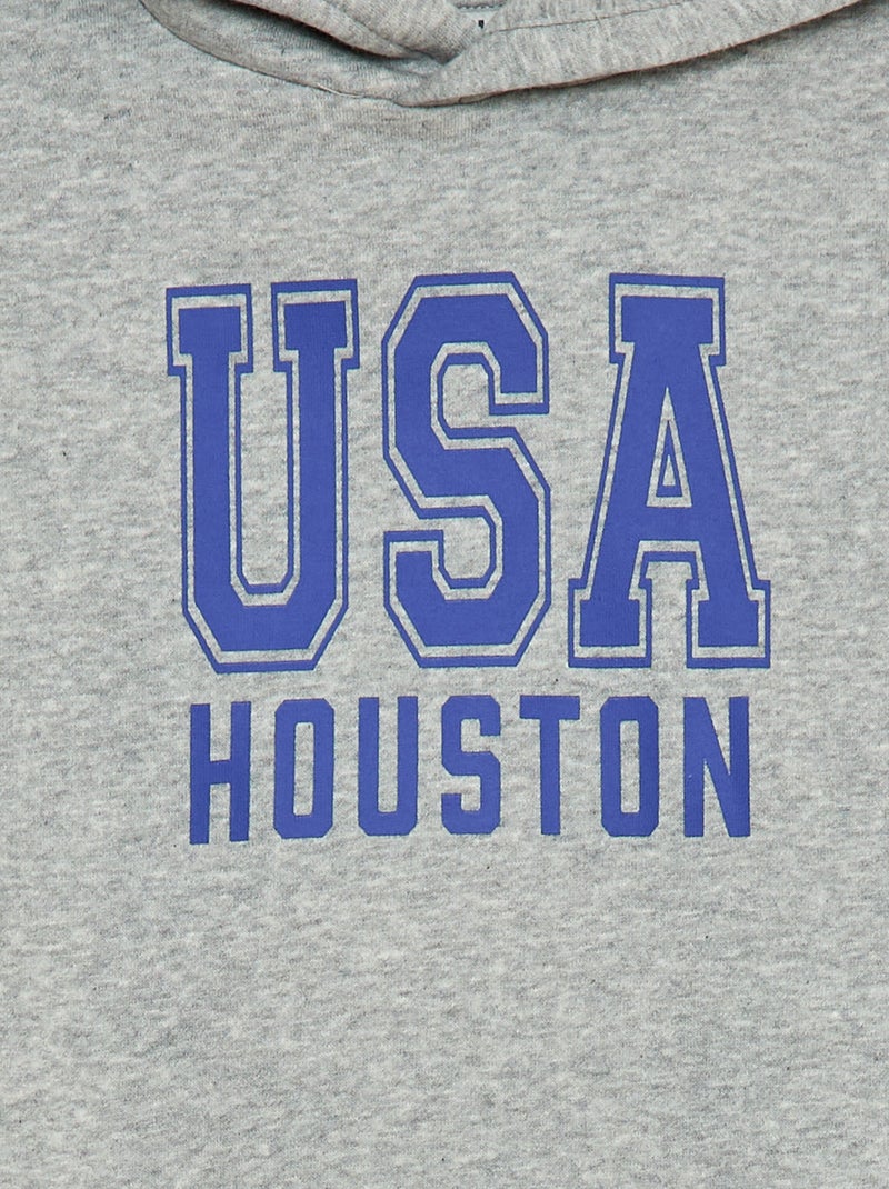 Hoodie van geruwde fleece Grijs - Kiabi