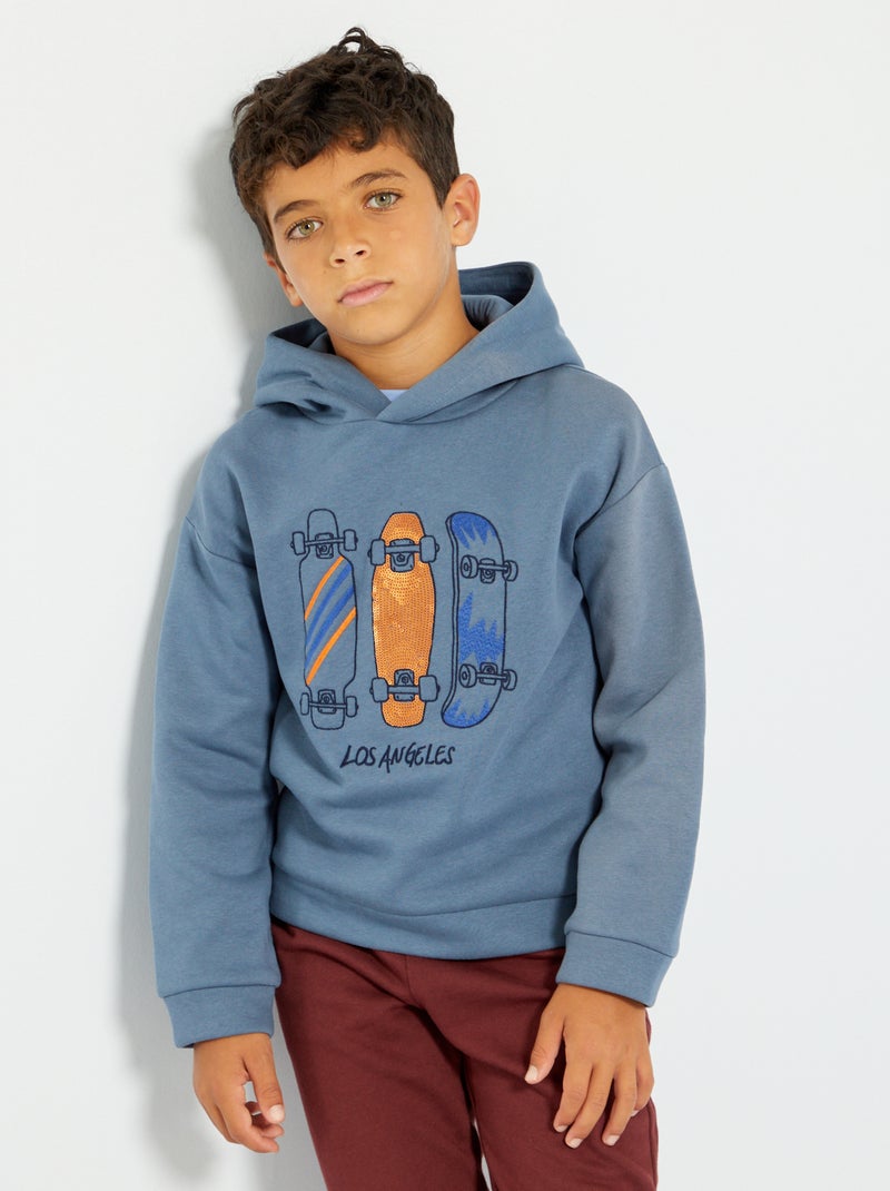 Hoodie van joggingstof BLAUW - Kiabi