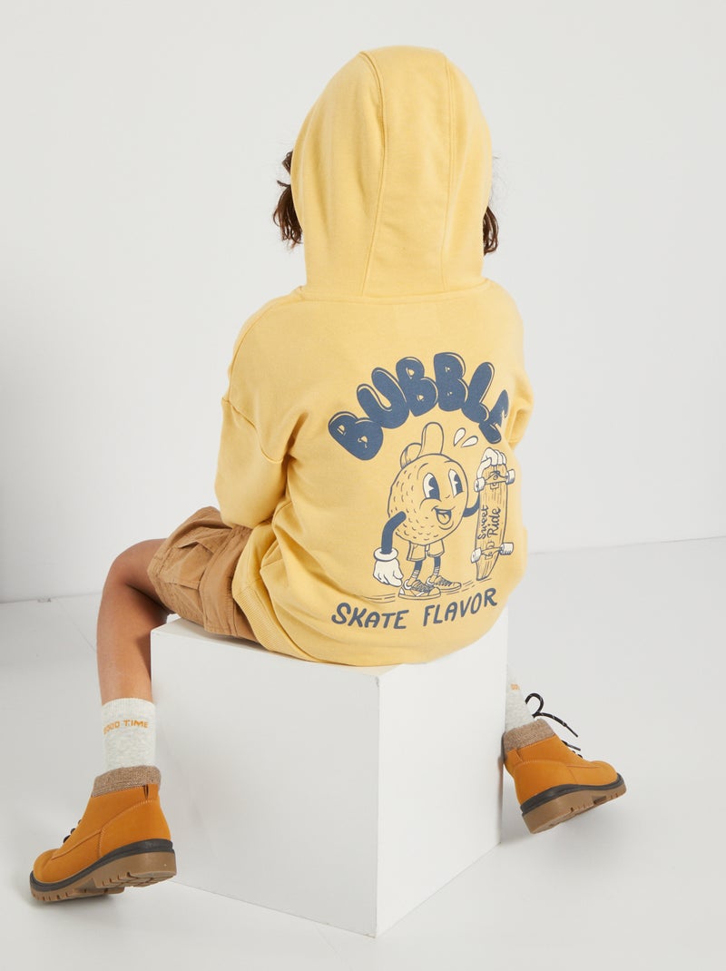 Hoodie van joggingstof GEEL - Kiabi
