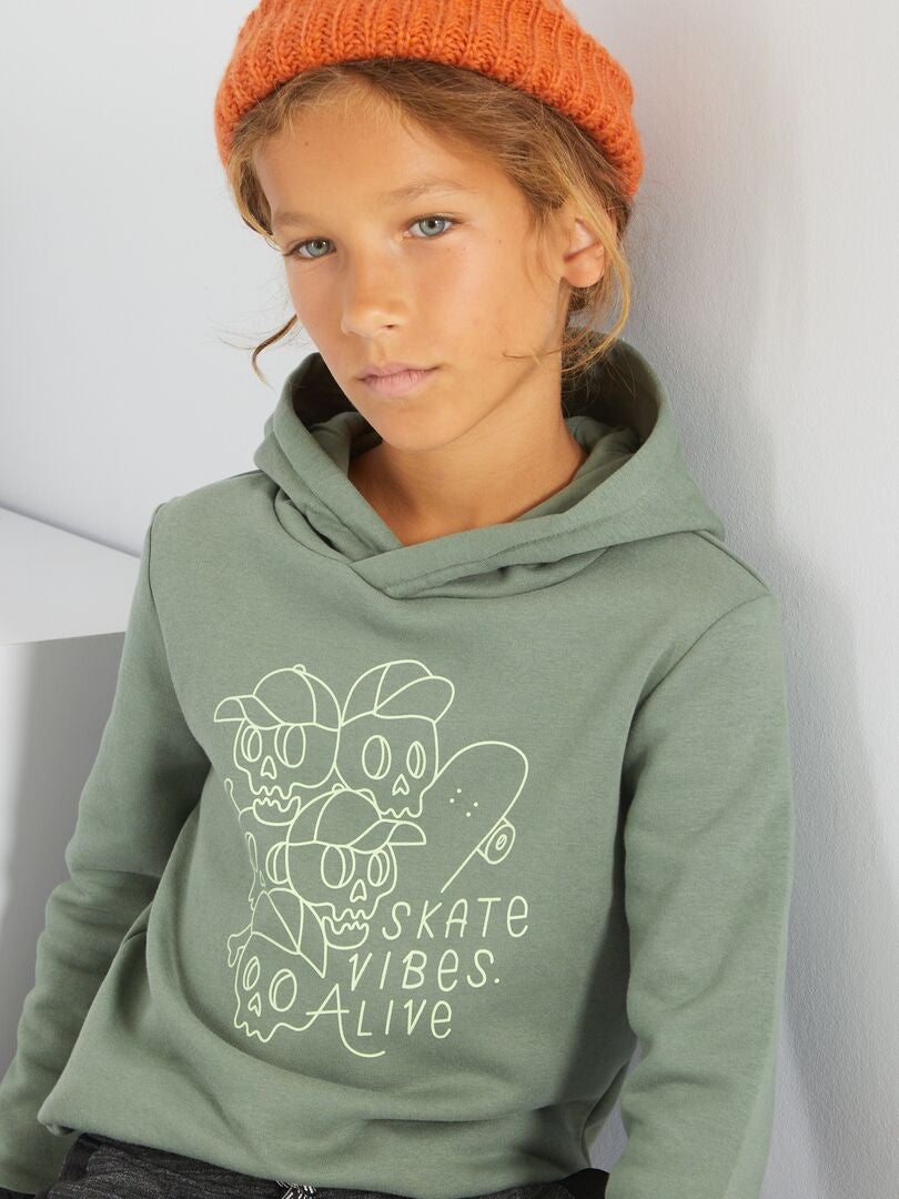 Hoodie van joggingstof GROEN - Kiabi