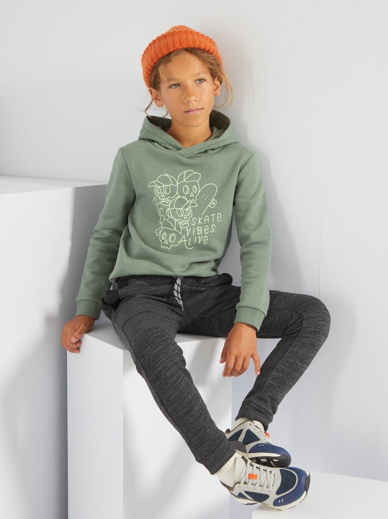 Hoodie van joggingstof GROEN - Kiabi