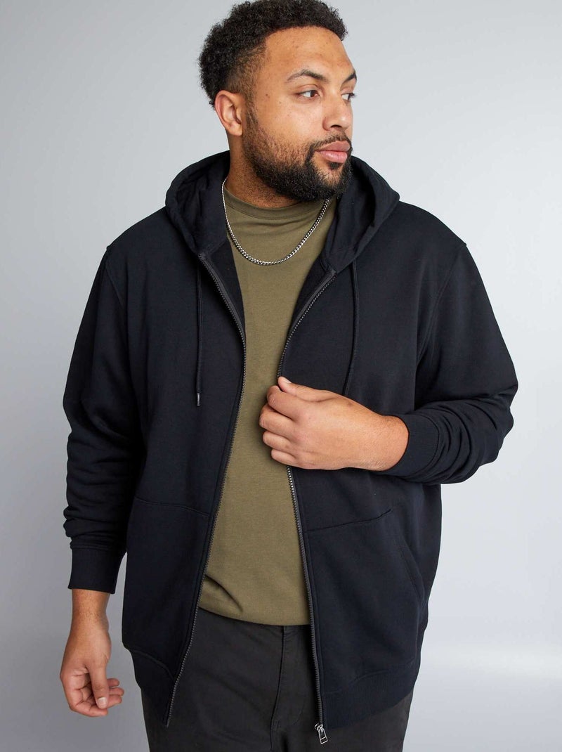 Hoodie van joggingstof met capuchon zwart - Kiabi