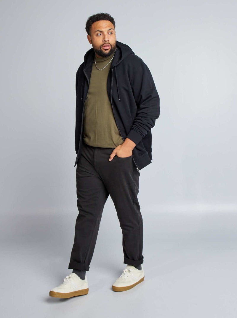 Hoodie van joggingstof met capuchon zwart - Kiabi