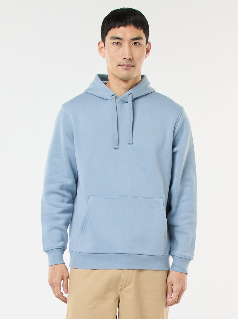 Hoodie van joggingstof met kangaroezak Blauw - Kiabi