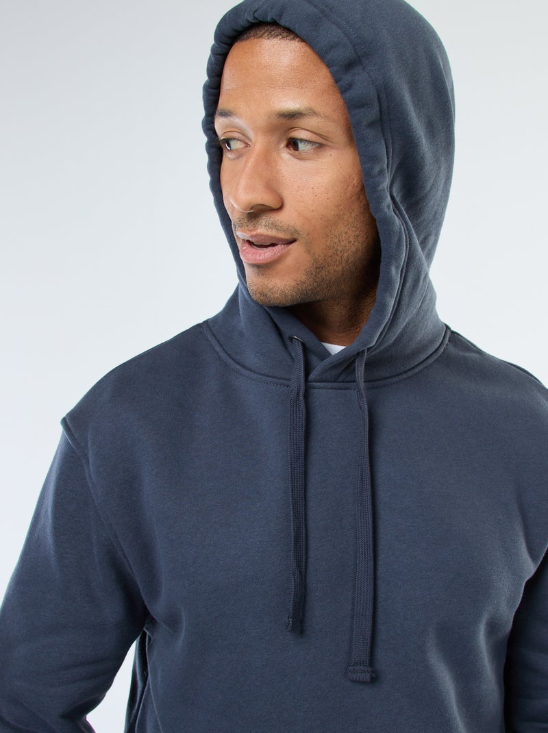 Hoodie van joggingstof met kangaroezak Blauw - Kiabi