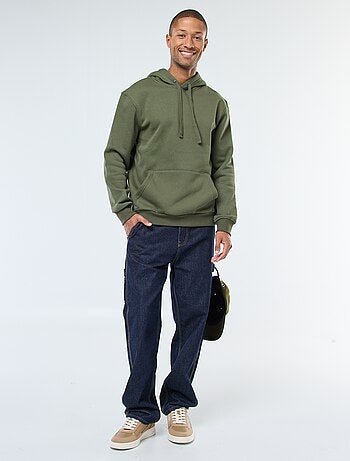 Hoodie van joggingstof met kangaroezak