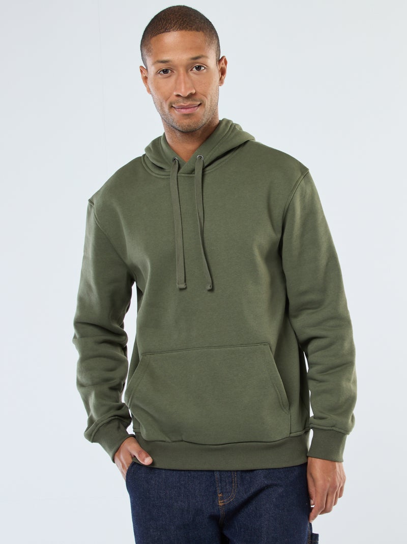 Hoodie van joggingstof met kangaroezak Groen - Kiabi