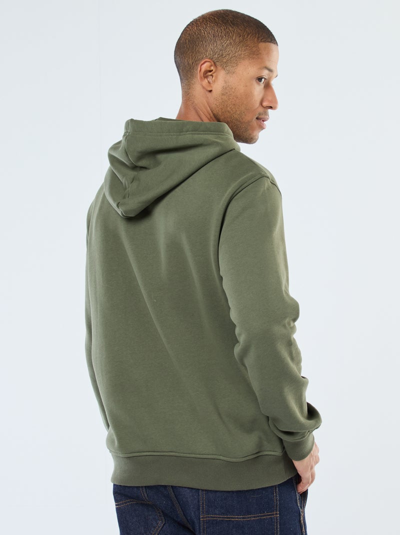 Hoodie van joggingstof met kangaroezak Groen - Kiabi