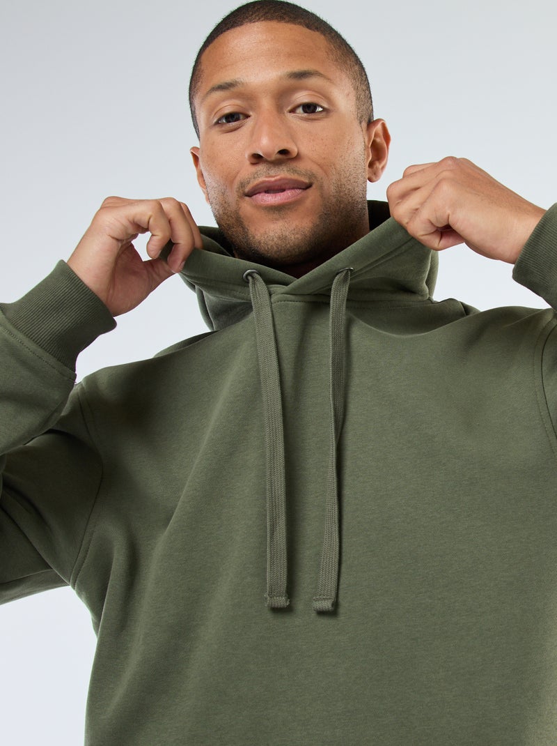 Hoodie van joggingstof met kangaroezak Groen - Kiabi