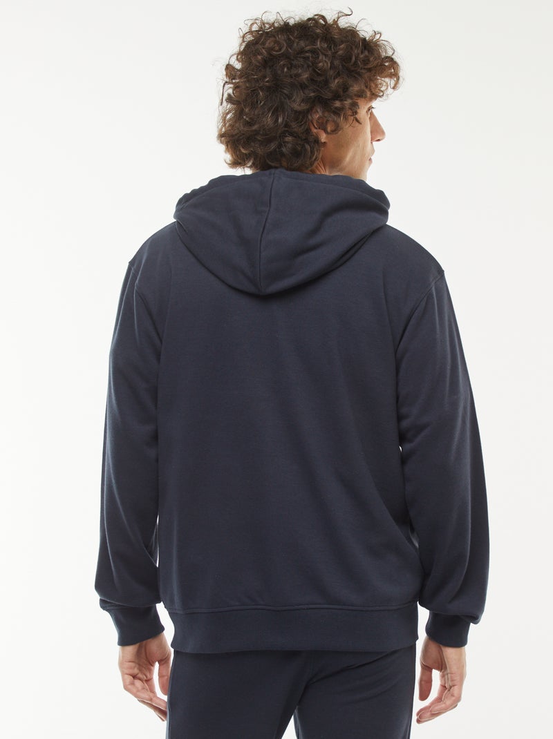 Hoodie van joggingstof met rits Blauw - Kiabi