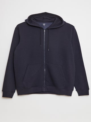 Hoodie van joggingstof met rits