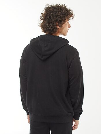 Hoodie van joggingstof met rits