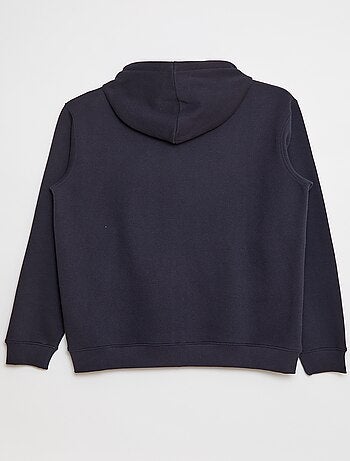 Hoodie van joggingstof met rits