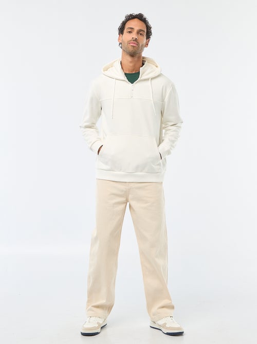 Hoodie van joggingstof met ritsje aan de hals - Kiabi