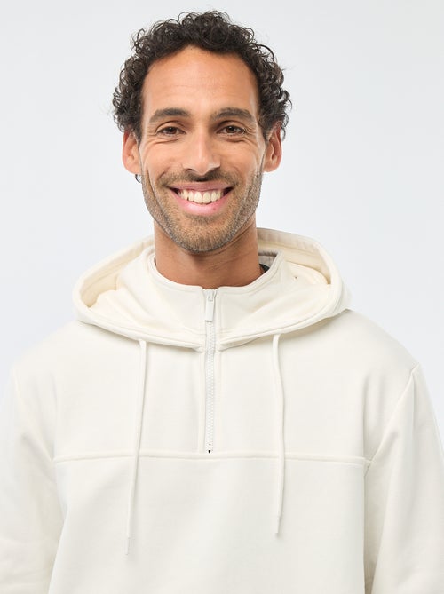 Hoodie van joggingstof met ritsje aan de hals - Kiabi