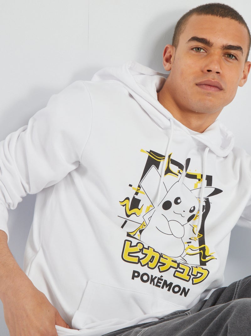 Hoodie van joggingstof 'Pokémon' wit - Kiabi