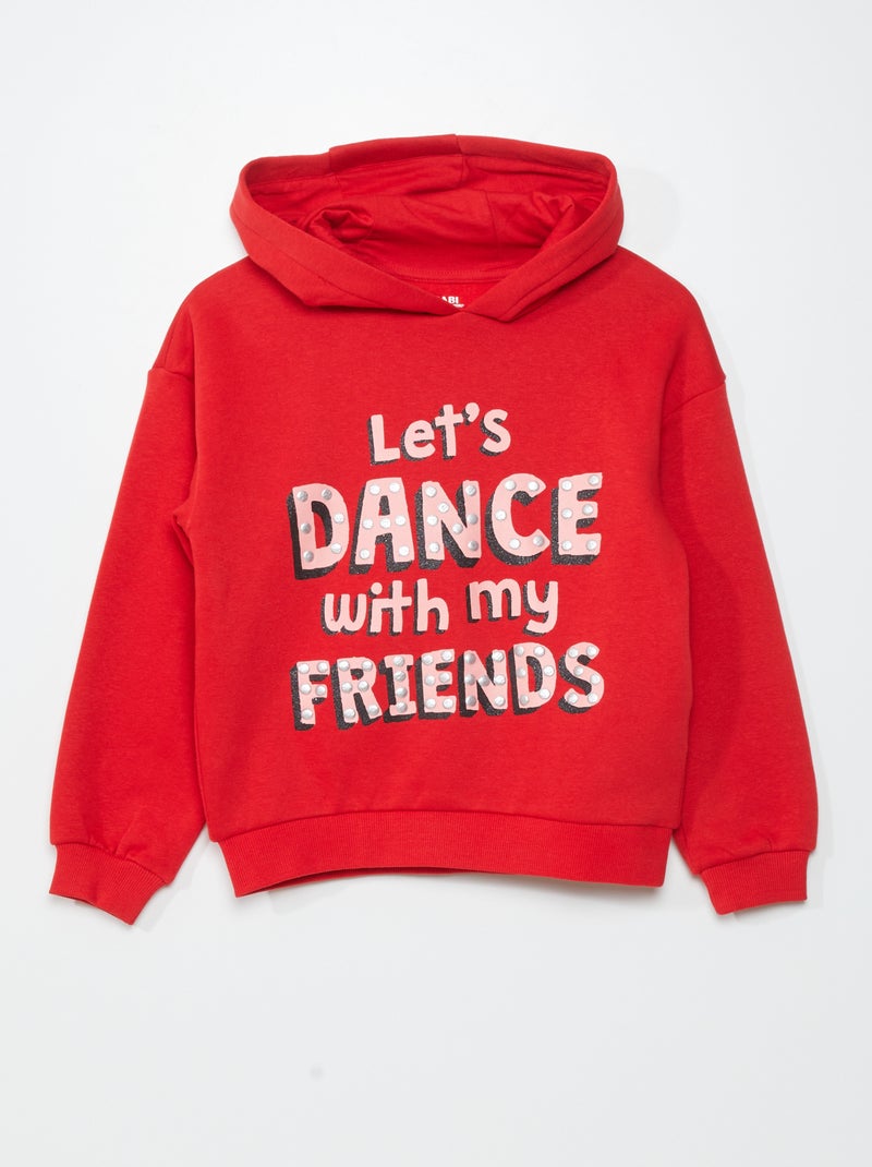 Hoodie van joggingstof ROOD - Kiabi