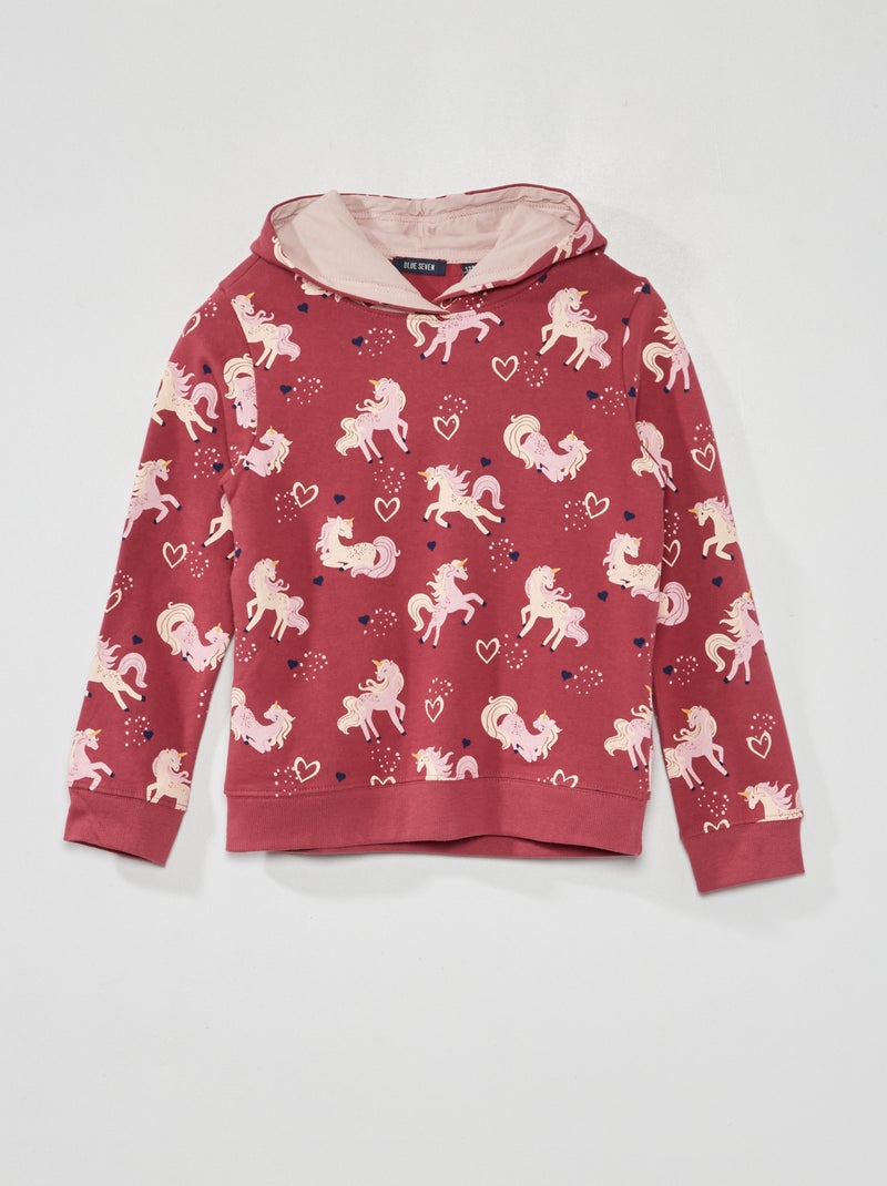 Hoodie van joggingstof ROOD - Kiabi