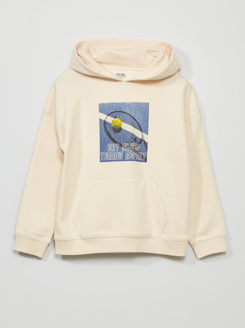Hoodie van joggingstof WIT - Kiabi