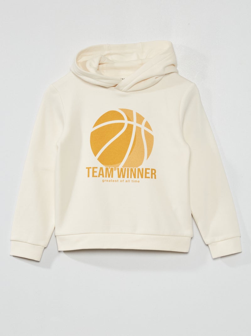 Hoodie van joggingstof WIT - Kiabi