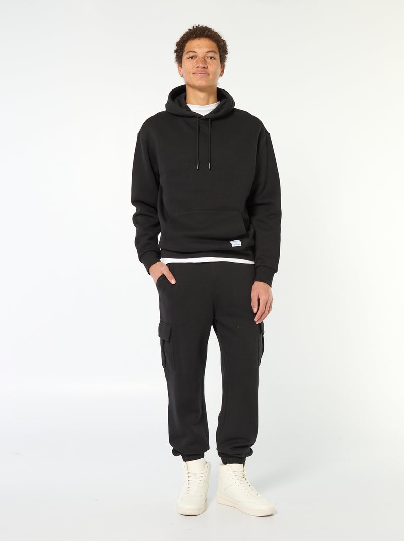 Hoodie van joggingstof zwart - Kiabi