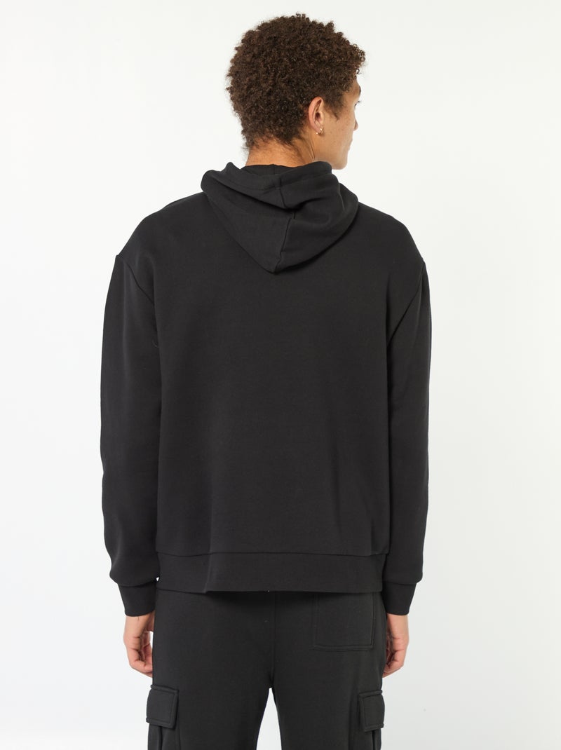 Hoodie van joggingstof zwart - Kiabi