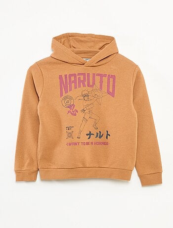 Hoodie van katoenfleece met Naruto-print