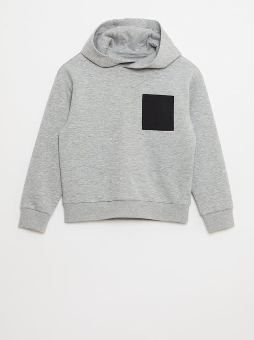 Hoodie van lichte joggingstof met borstzakje - Kiabi