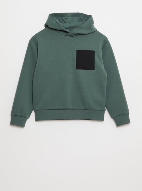 Hoodie van lichte joggingstof met borstzakje - Kiabi