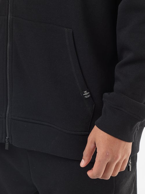 Hoodie van piquéstof met ritssluiting - Kiabi